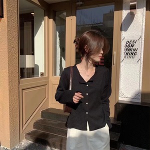 オープンカラーカーディガン