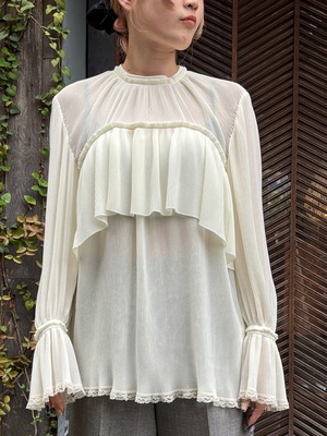【26AW】FETICO フェティコ / ブラウス / SHEER GEORGETTE PLEATED BLOUSE
