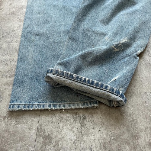 襤褸メキシコ製 デニム ダブルニー Carhartt B73 DST 33×32 詳細写真16
