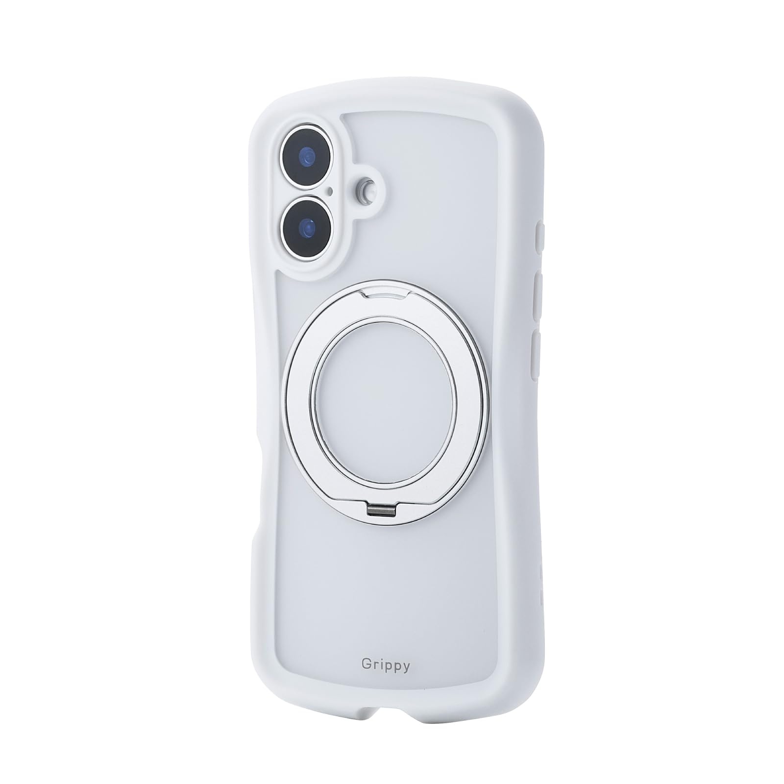 エレコム iPhone16 ケース カバー マット加工 耐衝撃 衝撃吸収 マグネット MAGKEEP 回転式スタンド ハイブリッド TPU Grippy 手に馴染む グリップ感 カメラ保護 ワイヤレス充電 ホワイト PM-A24AGRSTKMWH