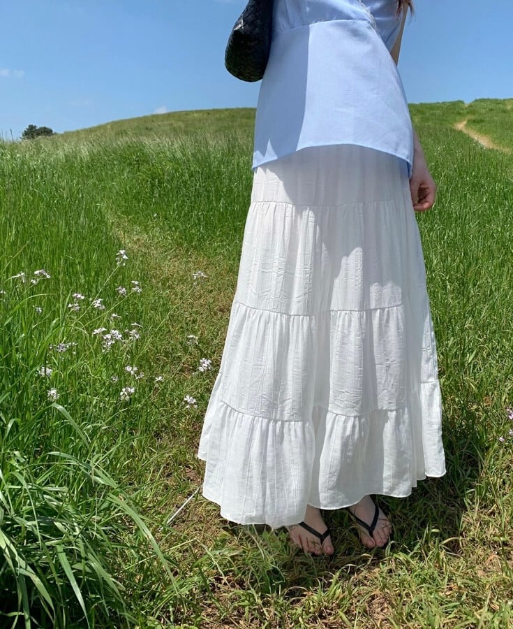 (予約)ezediary / August Tiered Long Skirt / 2color
