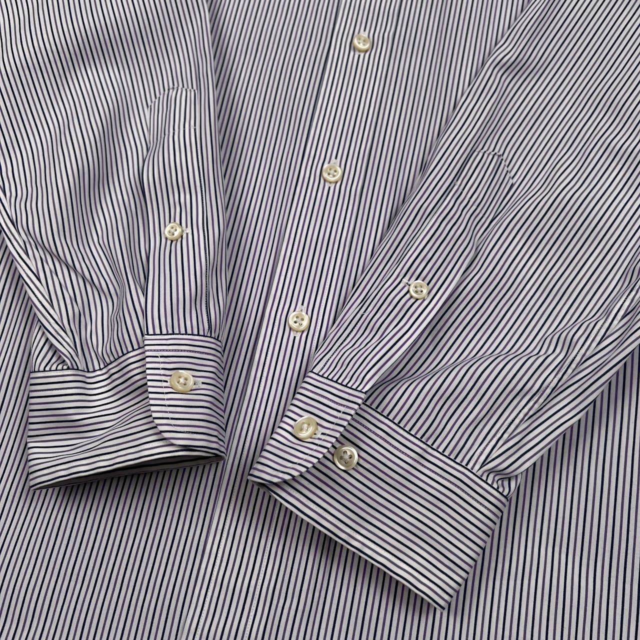 RALPH LAUREN ラルフローレン ストライプ BD 長袖 ドレスシャツ サイズ 16 1/2 - 34/35 /ホワイト×パープル×ネイビー