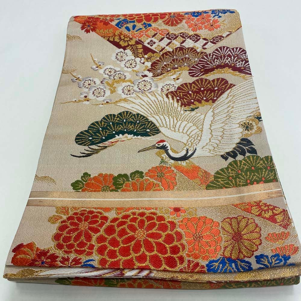 丸帯 アンティーク ヴィンテージ 全通 金帯 374cm 花嫁衣装 貸