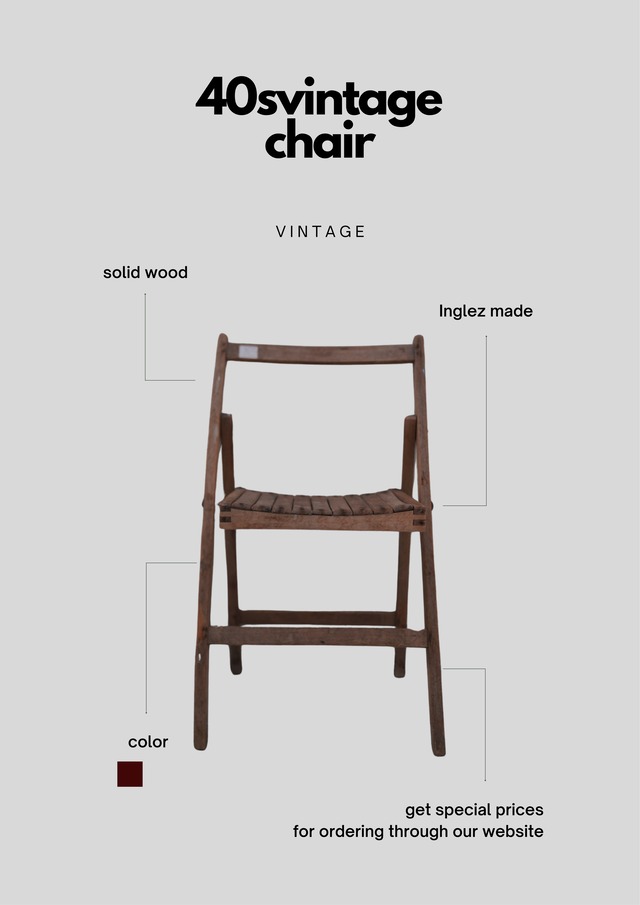 40s イギリス　vintage wood chair