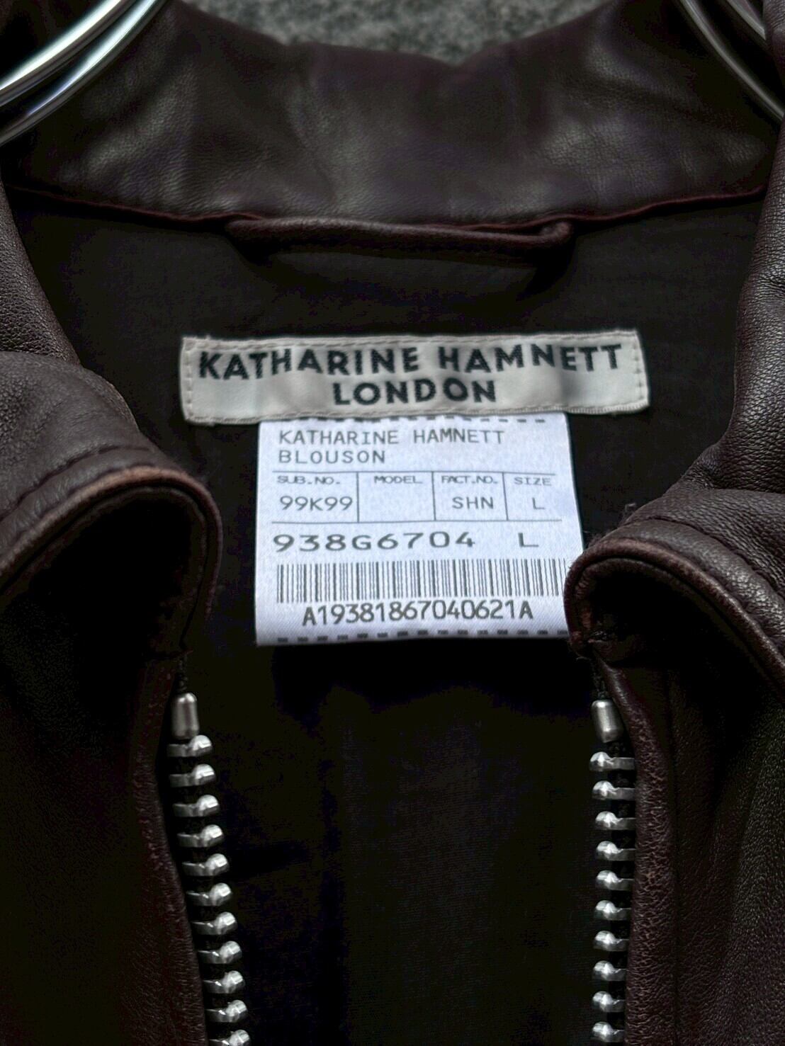 00s KATHARINE HAMNETT lamb leather wzip single riders jacket/00