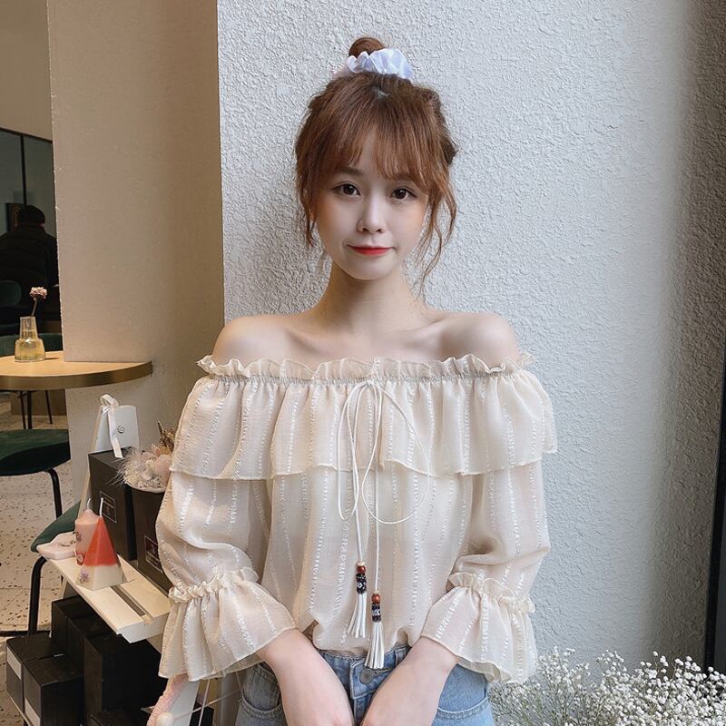 シフォンシャツ オータムスタイルルーズトップス 秋物 試着室51838958644