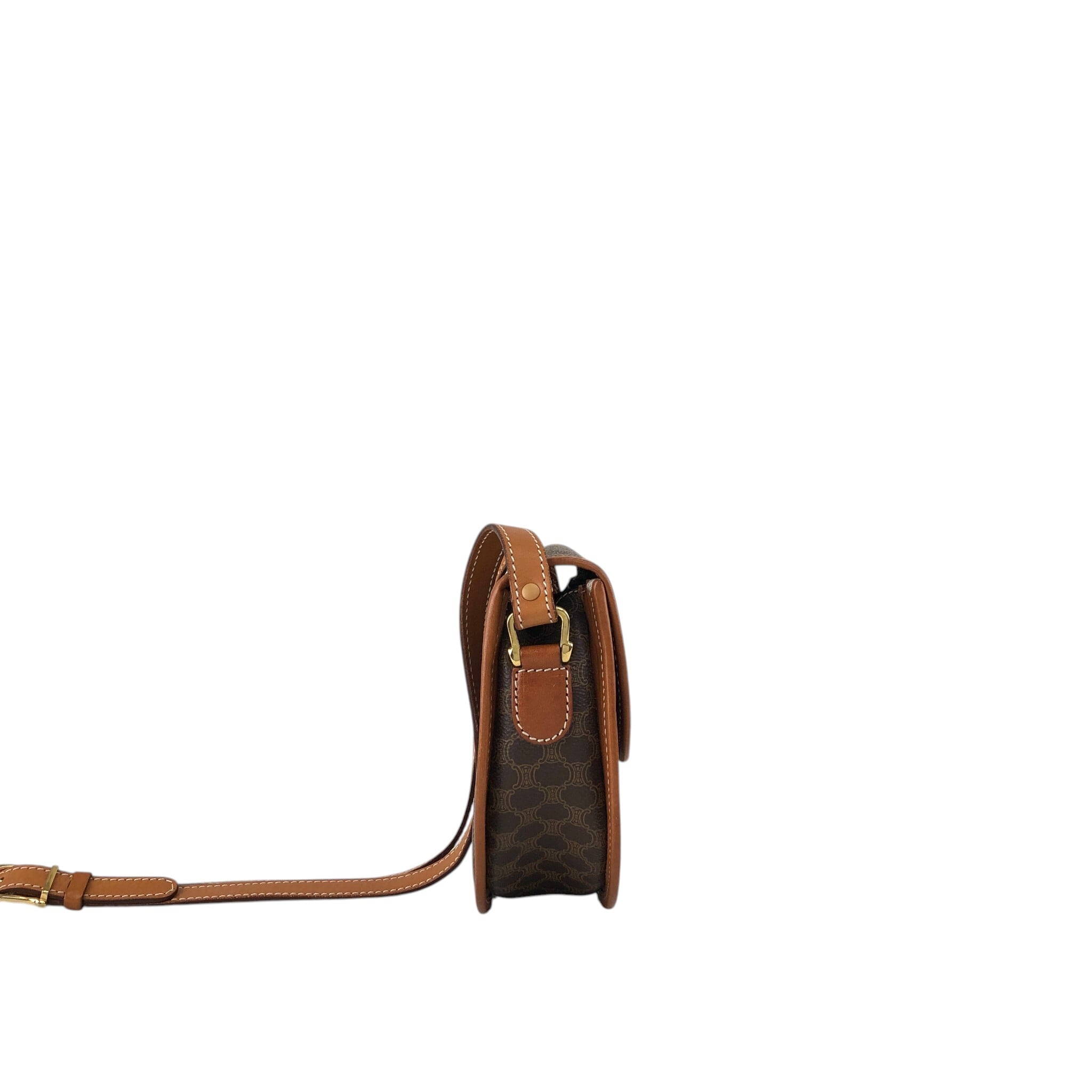 CELINE セリーヌ ショルダーバッグ ブラウン ブラゾン型押し PVC ミニ