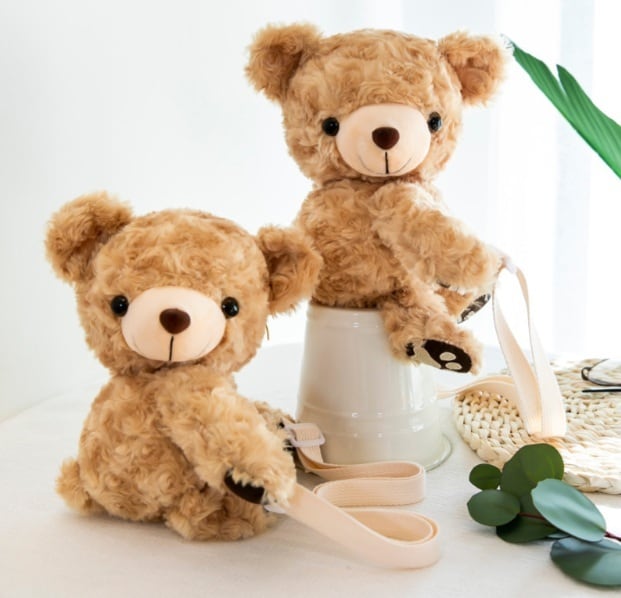 Mill Creek Bears テディベア とテディベアのショルダーバック バッグ ぬいぐるみバッグ ショルダー バッグ メッセンジャー