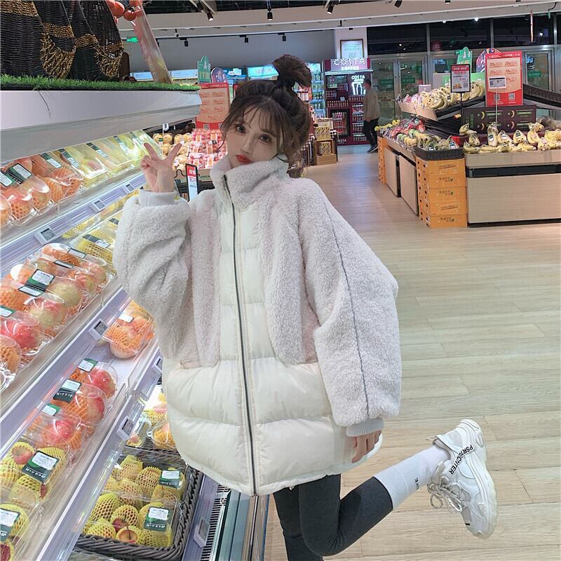 ルーズウールベルベットジャケット ウィンター コットン 冬物 ステッチ 萌量不足18710526375