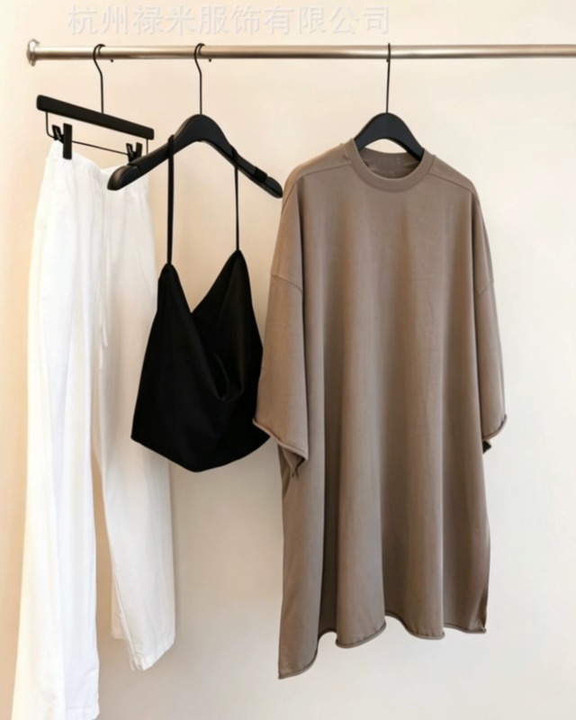 コットン100％ オーバーサイズ ロングTシャツワンピース
