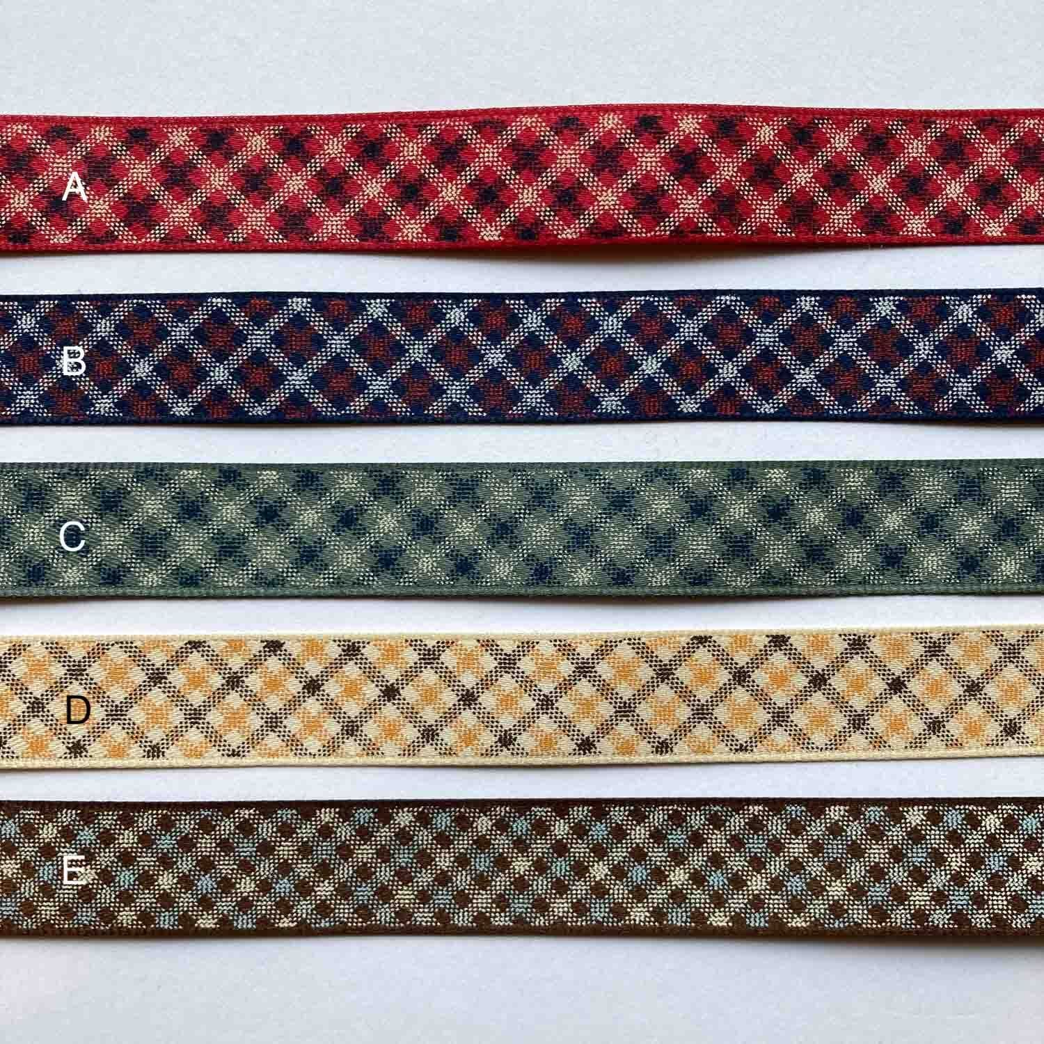 再入荷〉SHINDO チェックプリント両面サテンリボンM（15mm/1m