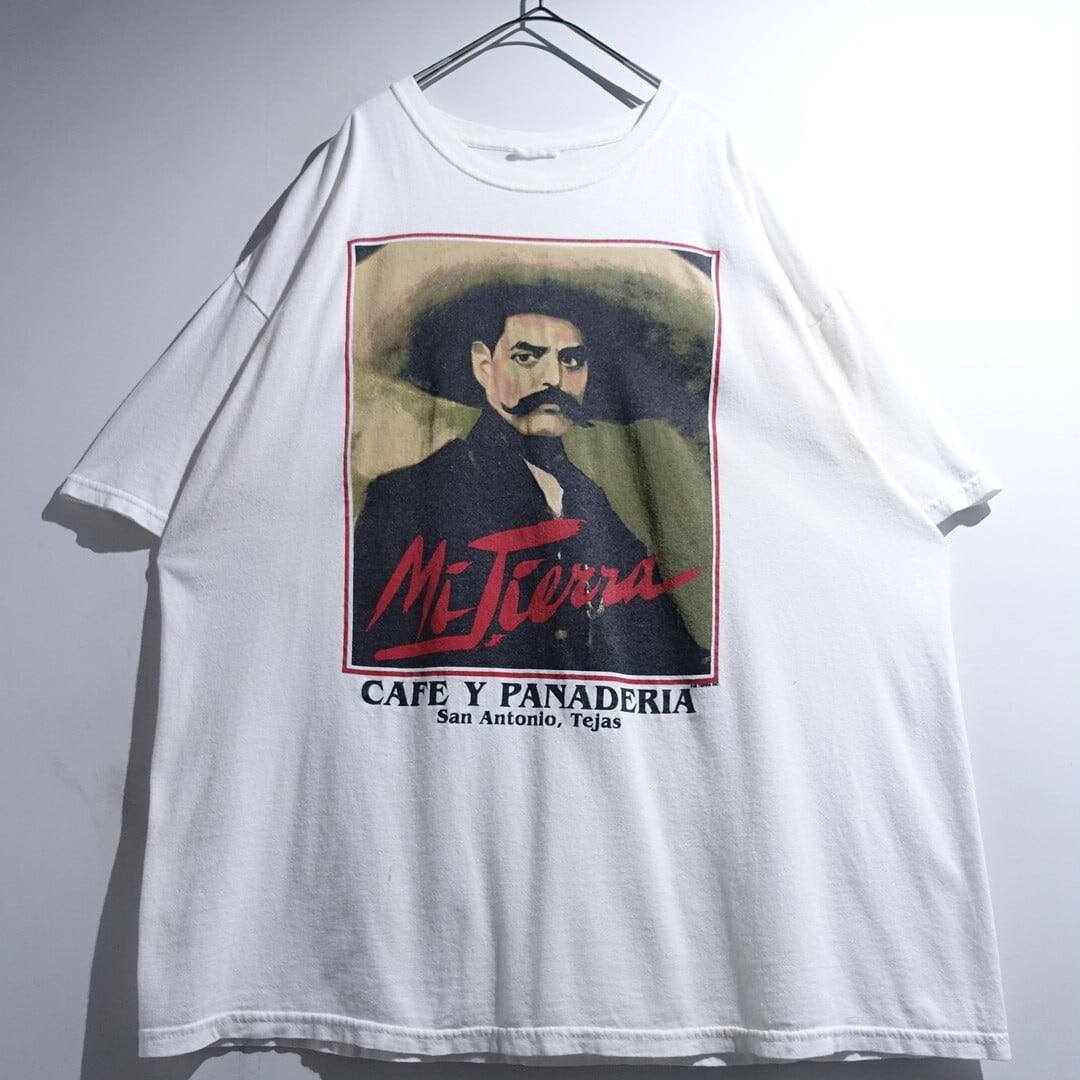 90s “Mi Tierra Cafe y Panaderia” White Print Design T-Shirt