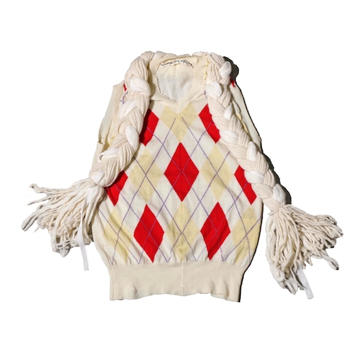 COMMEdesGARCONS BraidKnitArgyleKnitVest