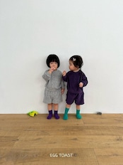 【取寄】EGG TOAST |エッグスウェットMTM(ワッフルフラワー)|秋服|韓国子供服|26/AT