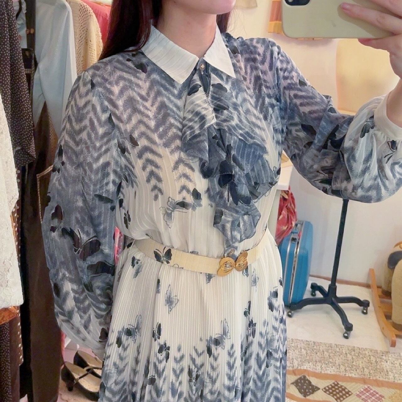 butterfly lame line one-piece