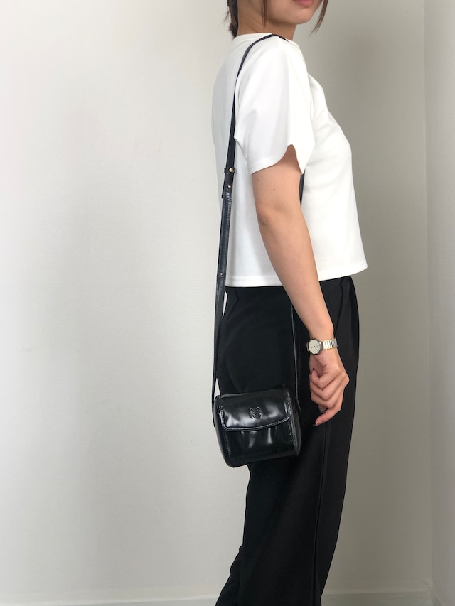 LOEWE ロエベ ショルダーバッグ ブラック アナグラム レザー ミニバッグ vintage ヴィンテージ オールド yt7pzh