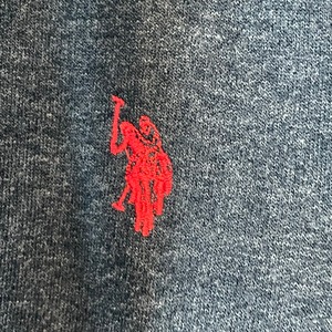 【US POLO ASSN】ワンポイント フルジップ ジップアップ パーカー 刺繍ロゴ XL US古着