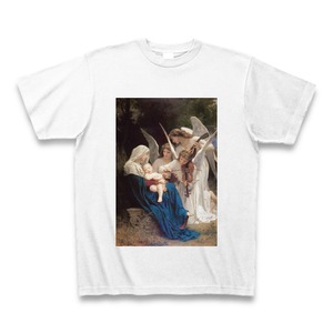 天使の歌(ウィリアム・アドルフ・ブグロー)：厳選名画Tシャツコレクション（ホワイト）