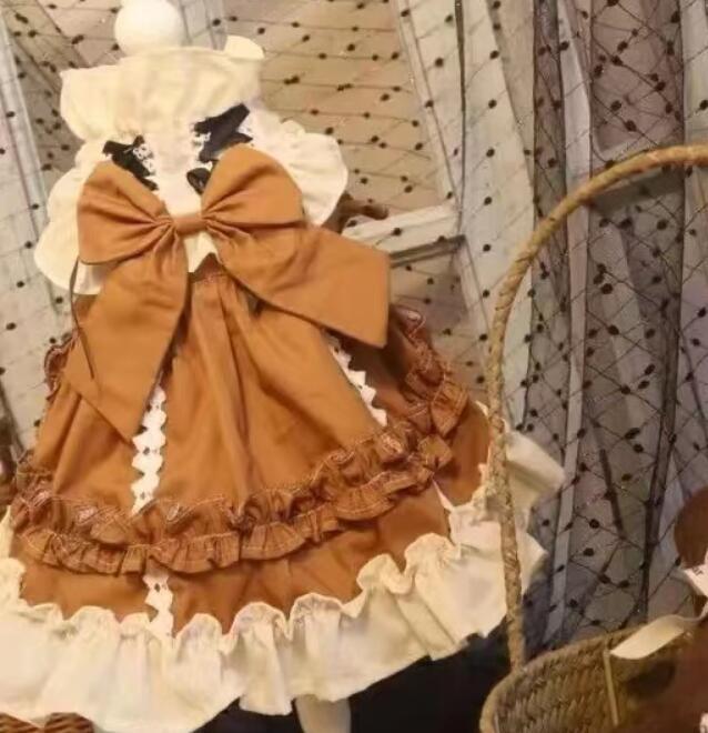 《予約》3101491 ブラウンリボンドレスワンピ