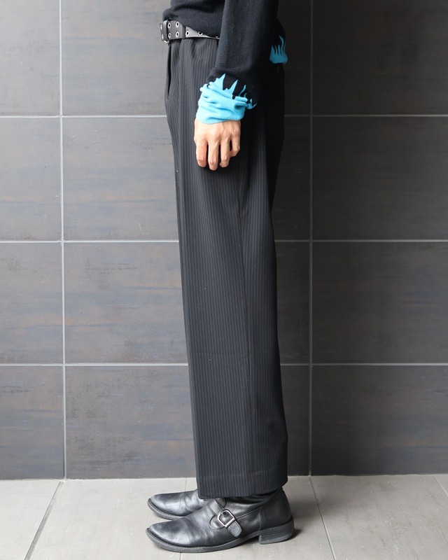 Center press pinstripe slacks