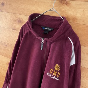 【HOLLOWAY】ハーフジップ カレッジ  ダルース大学 アイスホッケー UMD フリース ジャケット 刺繍ロゴ XL  ビッグシルエット アメリカ古着