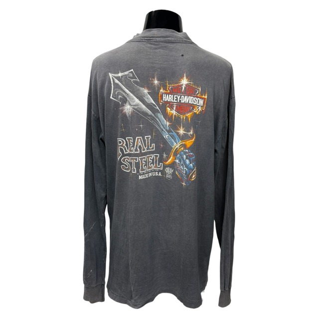 【HARLEY-DAVIDSON】ハーレーダビッドソン "REAL STEEL" 90's Vintage ロングスリーブTシャツ