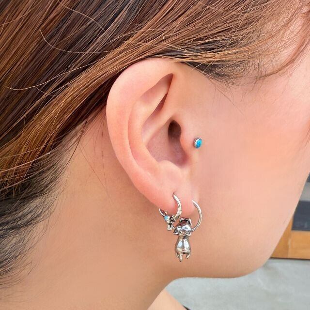 ワンタッチピアス 16G バッファロースカル クリッカー 金属アレルギー