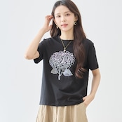TRUBE アジサイラインストーンデコTシャツ【M~L】ブラック