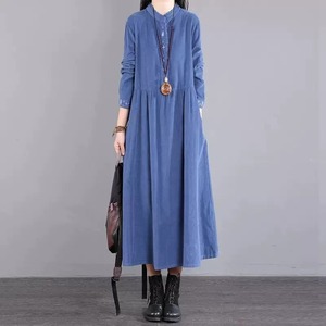 レディース ワンピース ロング 長袖 ヘンリーネック ワイド Aライン 切り替え フェミニン 刺繍 ポケット ボタン ギャザー かわいい 大人可愛い きれいめ シンプル カジュアル 上品 おしゃれ こなれ感 ガーリー 抜け感 ベーシック 無地 秋 冬 10代 20代 30代 40代 通勤 学生 学校 通学 デート お出かけ お泊まり 女子会 休日 高原 ガーデン ショッピング カフェ 普段使い 着回し モテ 清楚 定番 M L XL 2XL 大きいサイズ ゆったり 茶色 ブラウン ブルー レッド