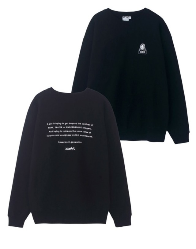 X-girl】FACE EMBROIDERY CREW SWEAT TOP スウェット トレーナー ...