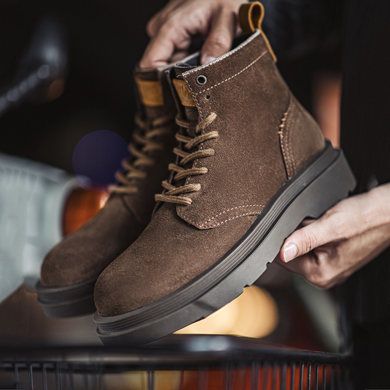 Brown Suede Leather High-top Boots / ブラウン スエード レザー ハイトップ ブーツ