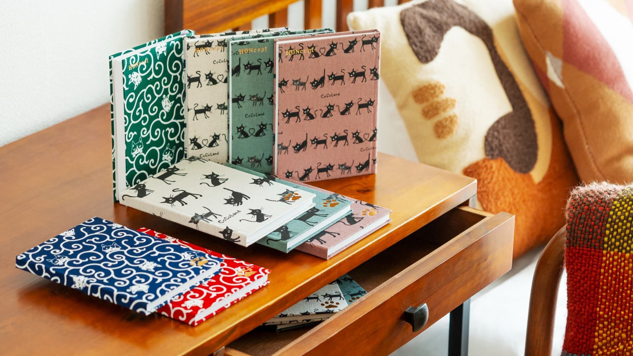 HONcept】テキスタイルノート Cats ハートフルキャット キナリ | 新里