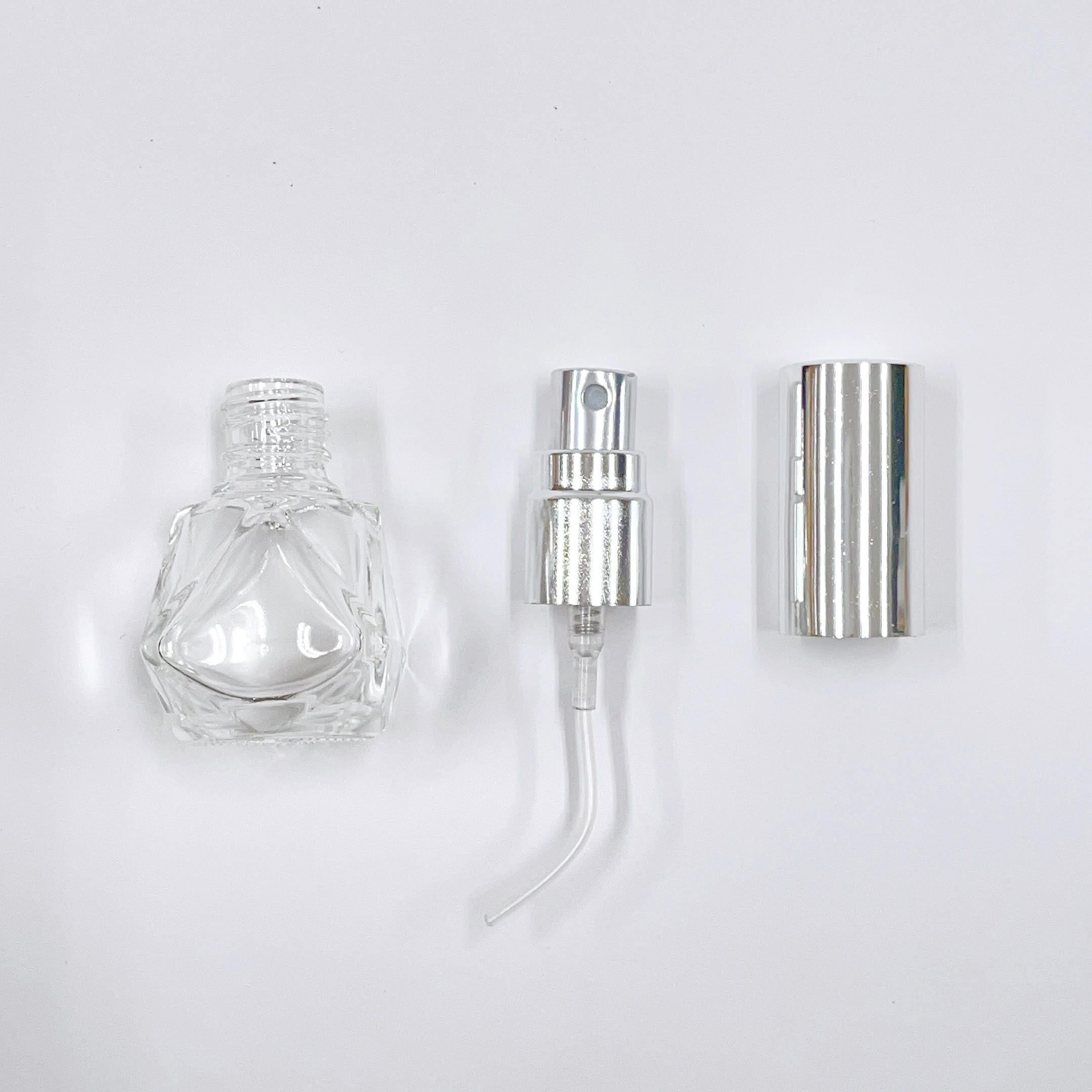 JILLSTUART ダイヤモンドカットガラス容器 ダイヤカット スプレーボトル】5ml シルバーキャップ クリア 詰替 容器