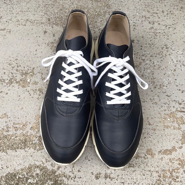 【待望の復刻】men's HAND MADE leatherスニーカー Vibram sole　ネイビー