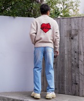 【#Re:room】BIG HEART CREW NECK KNIT［REK142］