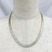 Vintage 925 Silver Textured Herringbone Snake Chain Necklace Made In Italy
