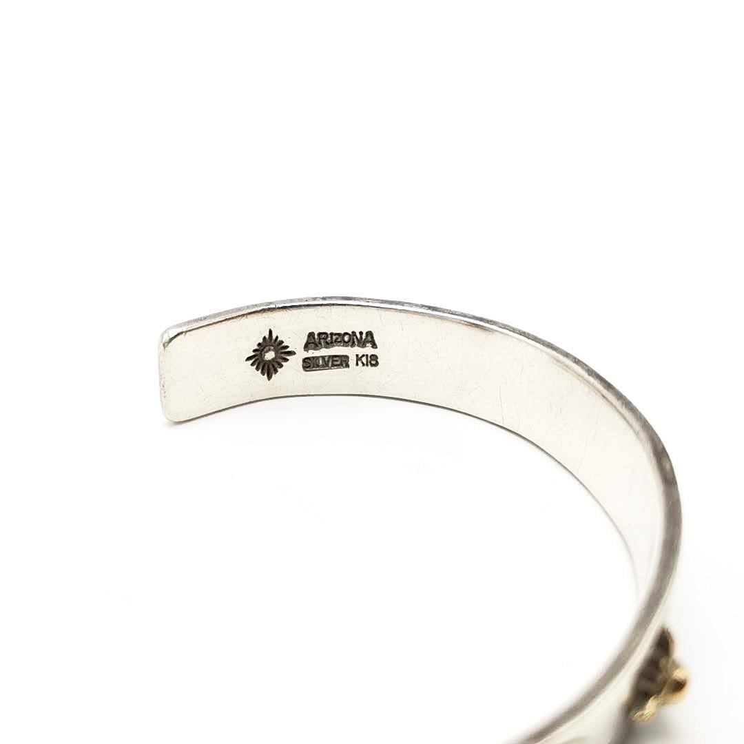 アリゾナフリーダム 18K太陽神バングル アリゾナフリーダム 幅12mm K18 太陽神 唐草バングル silver B-46