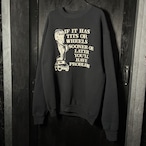 90s USA製　Fruit of the loom メッセージスウェット 黒　