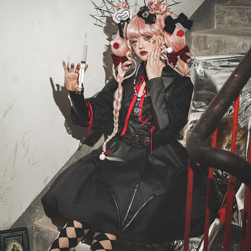 ロリータ ゴスロリ 小悪魔 エプロン 地雷系 アイドル コンカフェ ゆめ