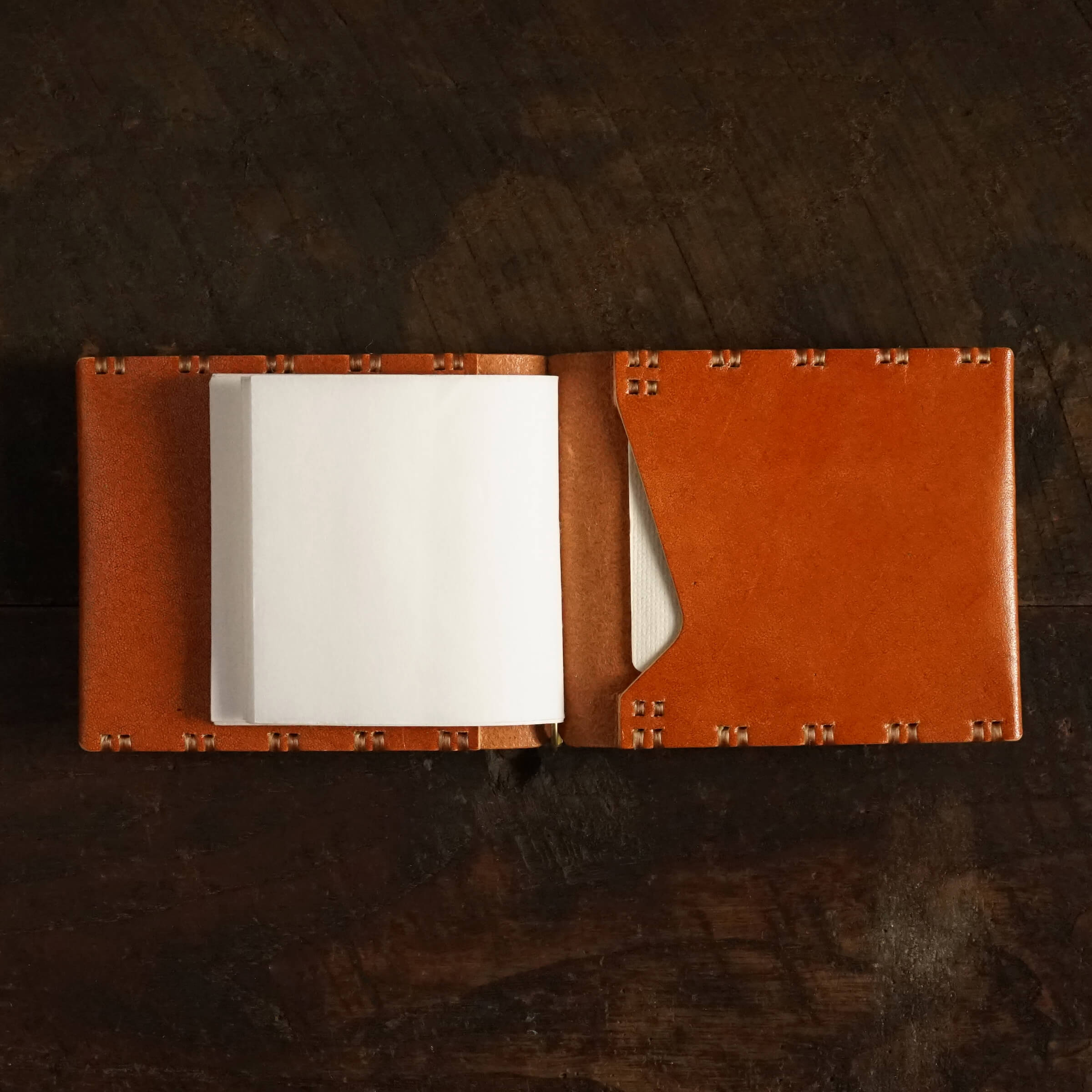 札ばさみ / マネークリップ 牛革柿渋 | lore + needles / ロー・アンド