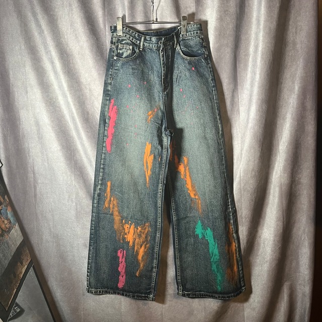 green black denim pants