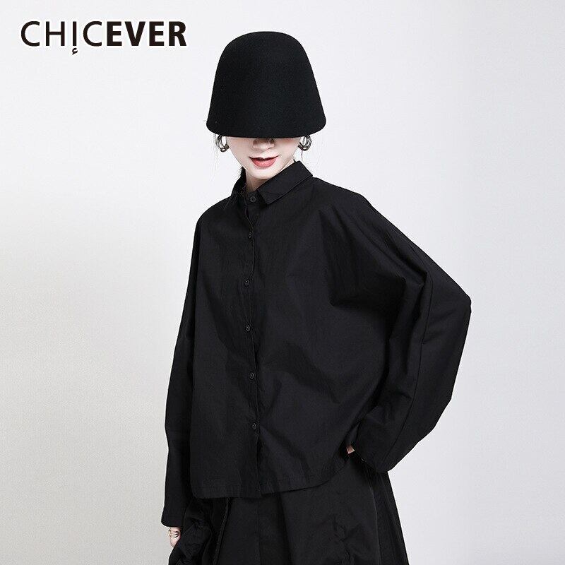CHICEVERパッチワークレースアップ蝶結びシャツ女性ラペル長袖バックスプリット特大ルーズブラウス2020 ロング リボン 6base55806245489