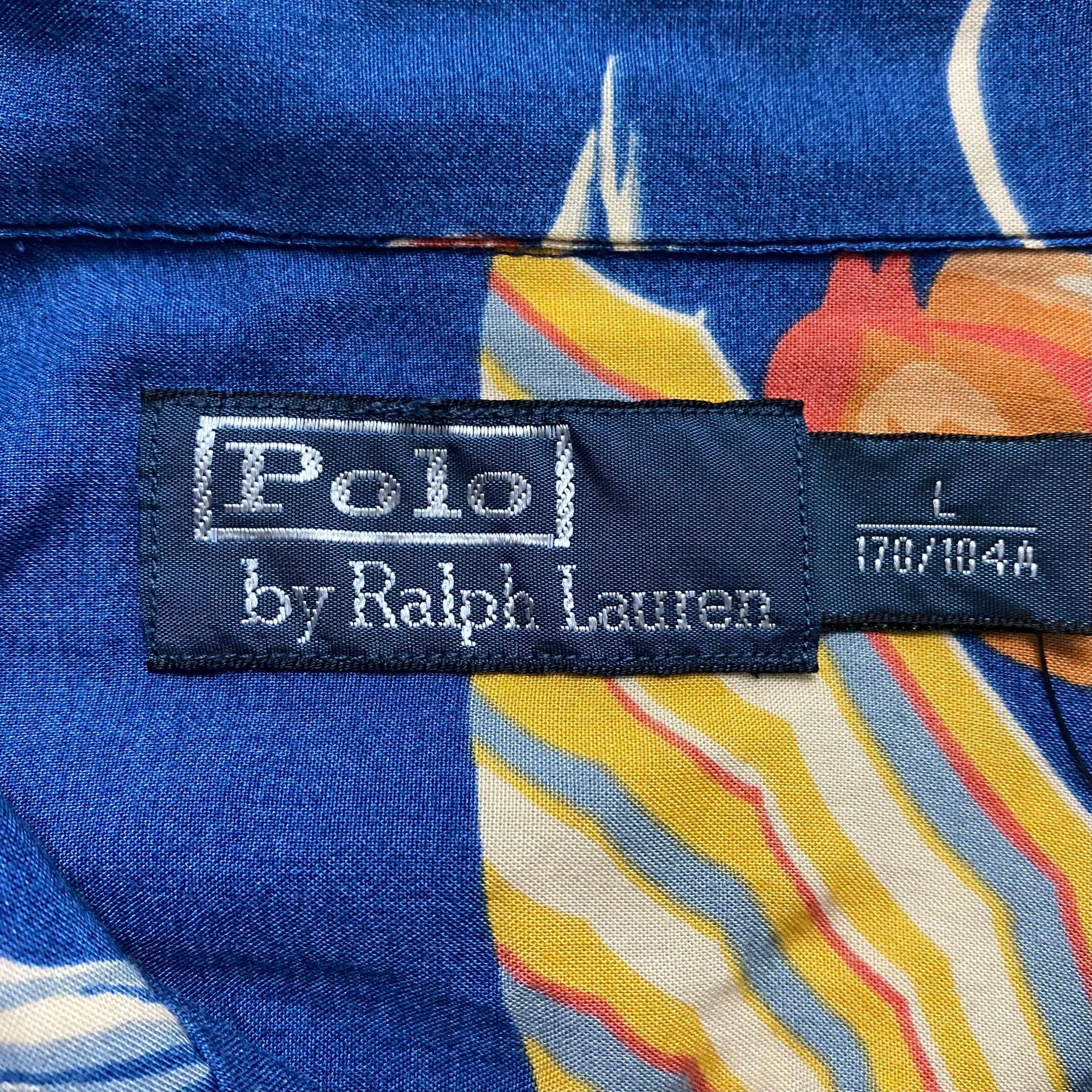 POLO by RALPH LAUREN open collar rayon S/S shirt “beach” | NOIR ONLINE