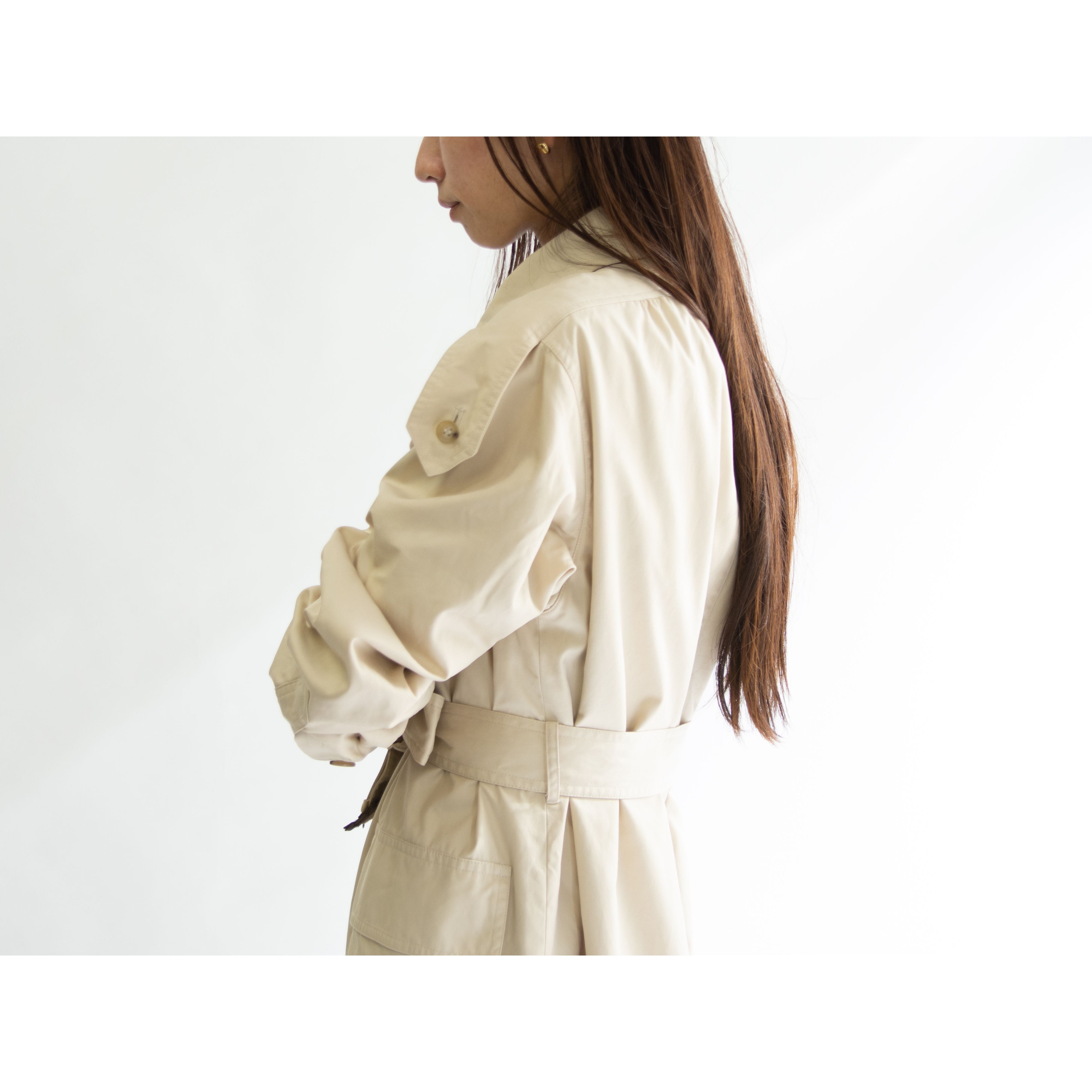 【Yves Saint Laurent】Made in Japan cotton single trench coat(イヴサンローラン コットントレンチコート11a