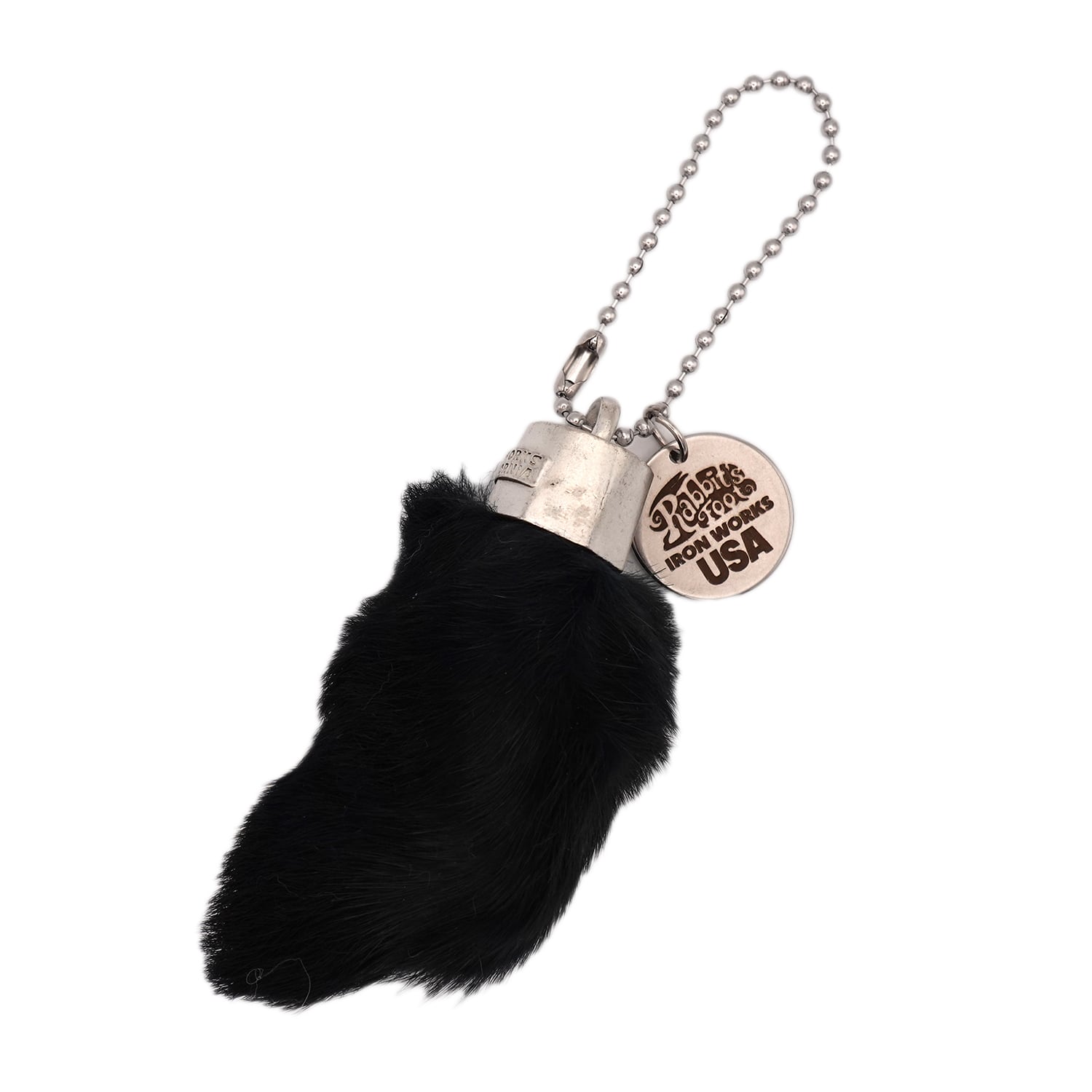 USA RABBIT FOOT ラッキーチャーム アメリカ ビンテージ ラビットフット キーホルダー キーチェーン : USRF-002BK