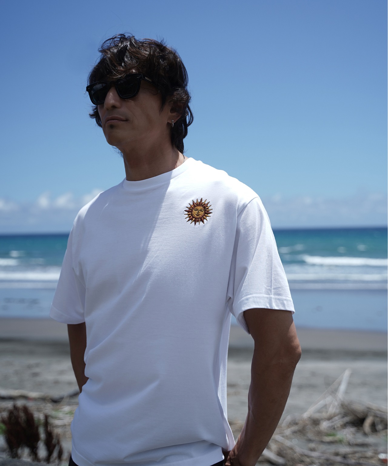 SUN&MOON EMBROIDERY T-SHIRTS［HSC006］