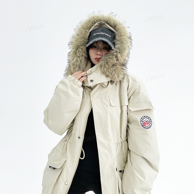 ★予約★D-491　2025秋冬新作♡HOLDAONEフードファーコート　オフホワイト