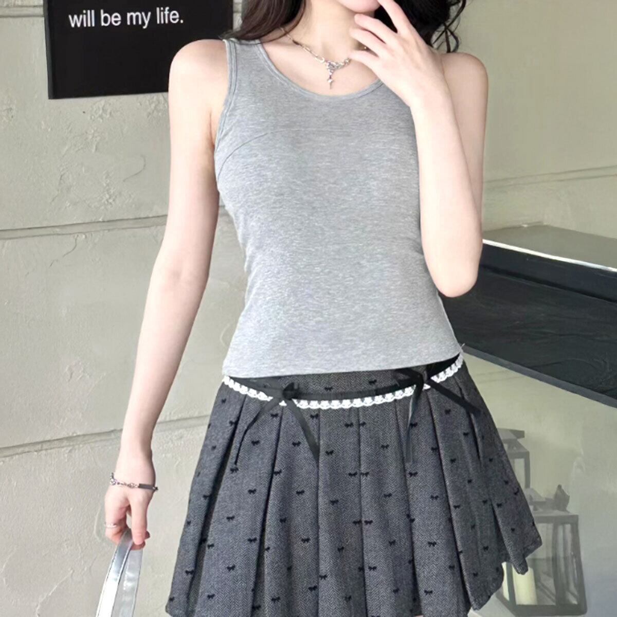 タンクトップ カップ付き レディース 春夏 韓国 インナー ブラトップ