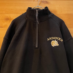 【BadgerSport】ANDOVER 刺繍ロゴ ワンポイント ハーフジップ スウェット アメリカ古着