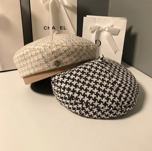 千鳥柄キャスケット